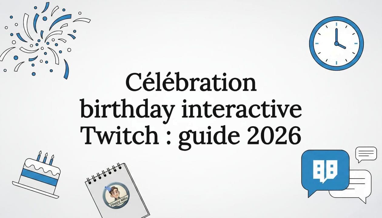 Image de couverture de l'article : Célébration birthday interactive Twitch : guide 2026