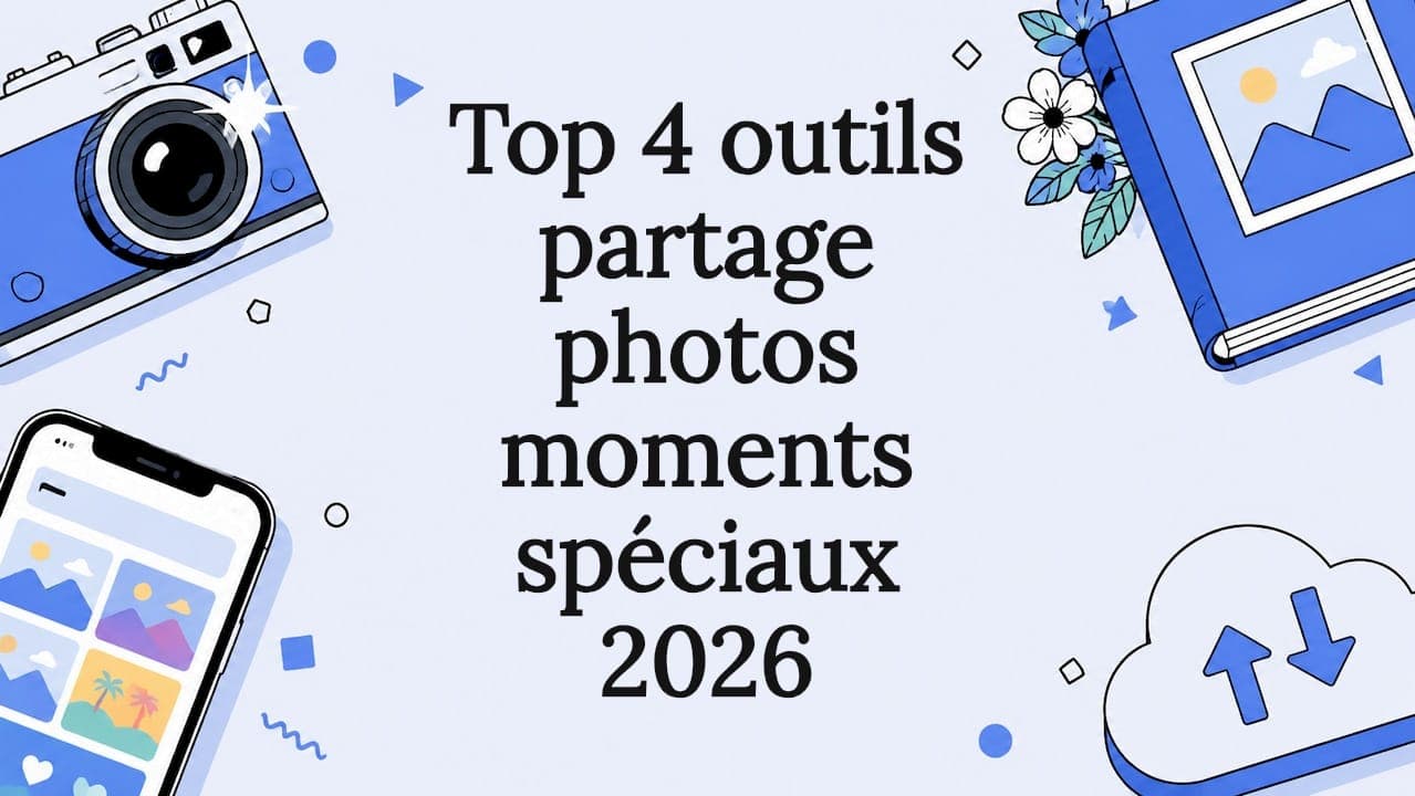 Image de couverture de l'article : Top 4 outils partage photos moments spéciaux 2026