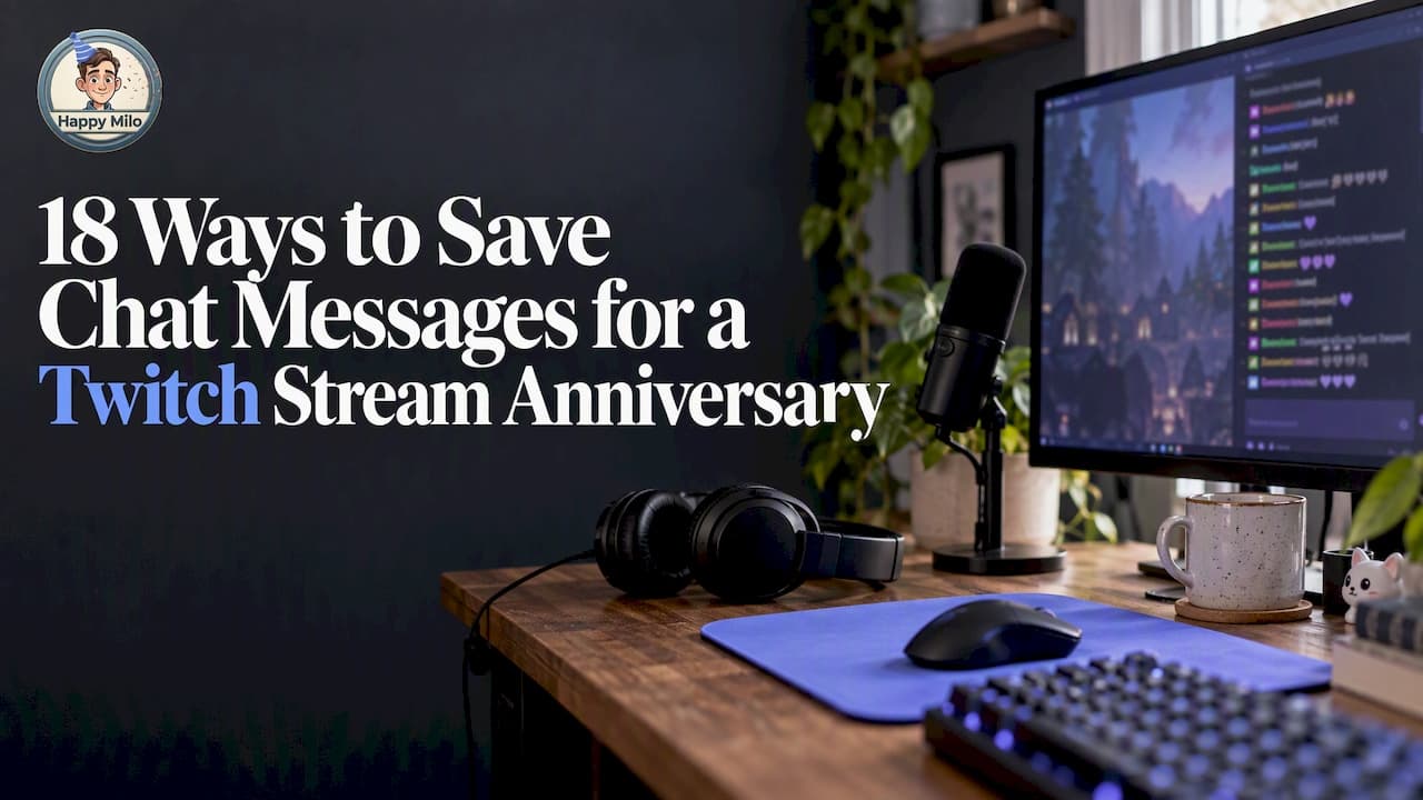 Cover image for article: Twitch Stream Anniversary Ideas: 18 Ways to Save Chat Messages